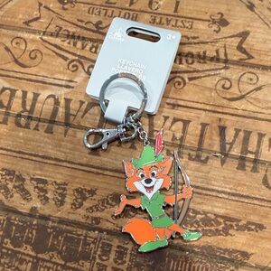 Disney Green & Orange Robin Hood Fox Keychain Card Holder